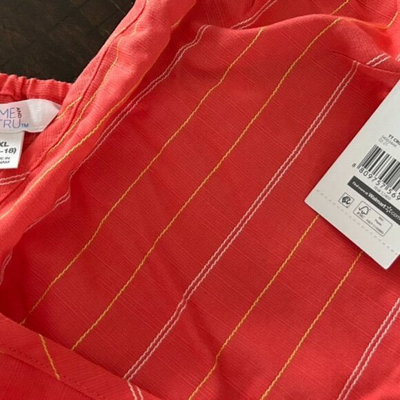 BNWT Time & Tru Coral Flutter Hem Midi Dress Sz XL (16-18) - Picture 4 of 6